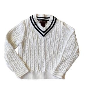 Brooks Brothers Cable Tennis Sweater 100% Cotton